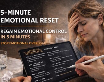 5-Minute Emotional Reset Tool | Mental Overload Relief (Digital PDF)