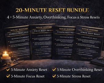 20-Minute Reset Bundle | Anxiety, Stress, Focus (Digital PDF)