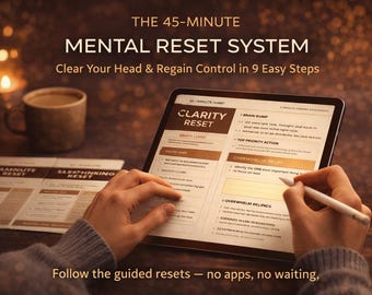 Anxiety & Focus 45-Minute Mental Reset System |  (Digital PDF)