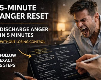 Anger Reset Worksheet 5min | Emotional Regulation Tool (PDF)