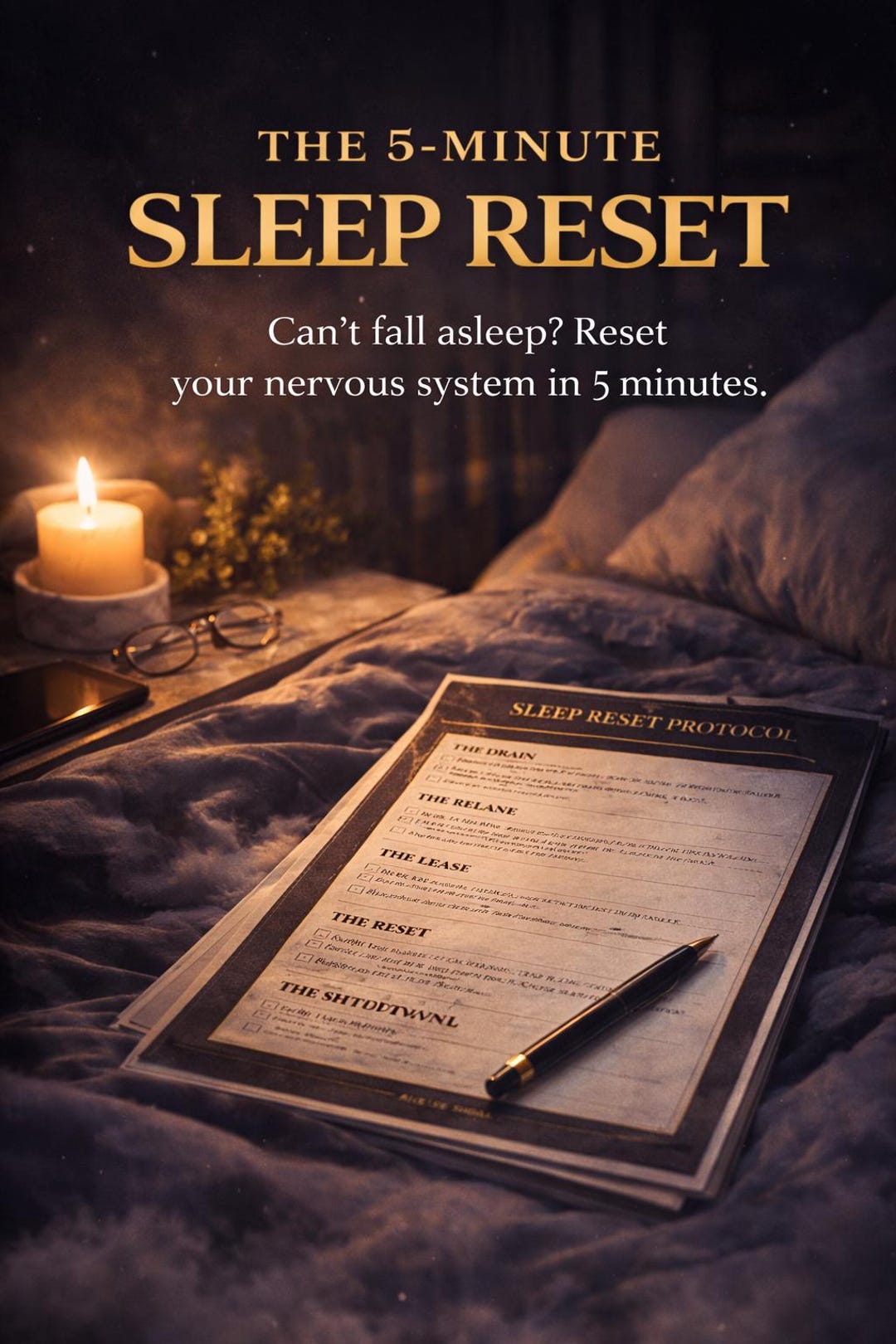 5-minute Sleep Reset Worksheet | Calm Racing Thoughts (digital PDF) - Etsy