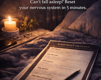 5-Minute Sleep Reset Worksheet | Calm Racing Thoughts (Digital PDF)