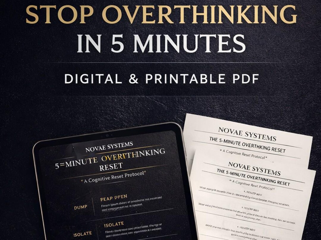 5-minute Overthinking Reset Worksheet | Mental Clarity Tool (digital ...