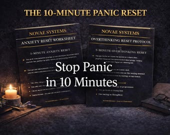Reinicio de pánico de 10 minutos / Calma la ansiedad y el pensamiento excesivo rápidamente / Reinicio instantáneo del sistema nervioso / PDF digital