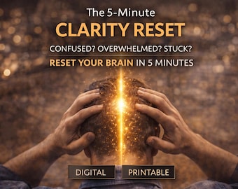 5-Minute Clarity Reset Tool | Mental Fog, Overwhelm (Digital Printable)