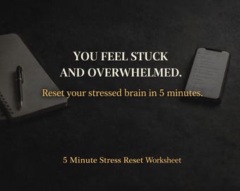 Stress Reset Worksheet 5min| Nervous System Regulation (Printable PDF)