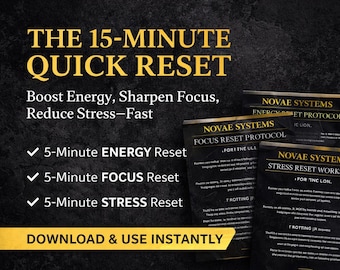 Total Reset System | Energy, Focus & Stress Reset Bundle | Instant Mental Recharge 15min | Digital PDF