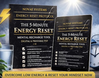The 5-Minute Energy Reset | Mental Recharge Tool | Low Energy Recovery System | Digital & Printable PDF
