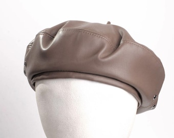 Vegan Leather Beret Women - Faux Leather Ladies Hat - Premium Headwear - Classic French Style Cap - Breathable Elegant Spring Fall Accessory