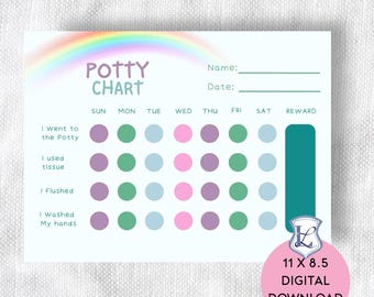 Rainbow Reward Chart: Potty Training Chart (Digital Download)