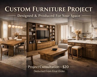 Custom Furniture Design Project, Bespoke Kitchen, Dining, Living Room