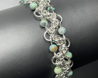 Argentium Silver Byzantine Beads Bracelet