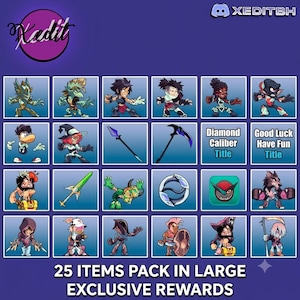 Brawlhalla 26 Items Pack | Nieuwe V7 en V6, CCV2 kleuren, skins, emotes, titels (digitale levering)
