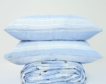 Red Pink Linen Duvet Set – 100% Super Soft Water Washed Bedding (3-Piece)