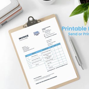 Plantilla de factura de servicio de limpieza / Factura editable en Canva / PDF imprimible / Con o sin transferencia electrónica / Descarga instantánea imagen 3