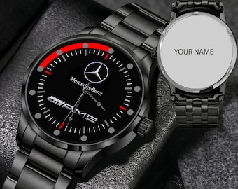 Reloj de pulsera con el logo de Mercedes Benz AMG, reloj de autorradio, reloj de pulsera de regalo