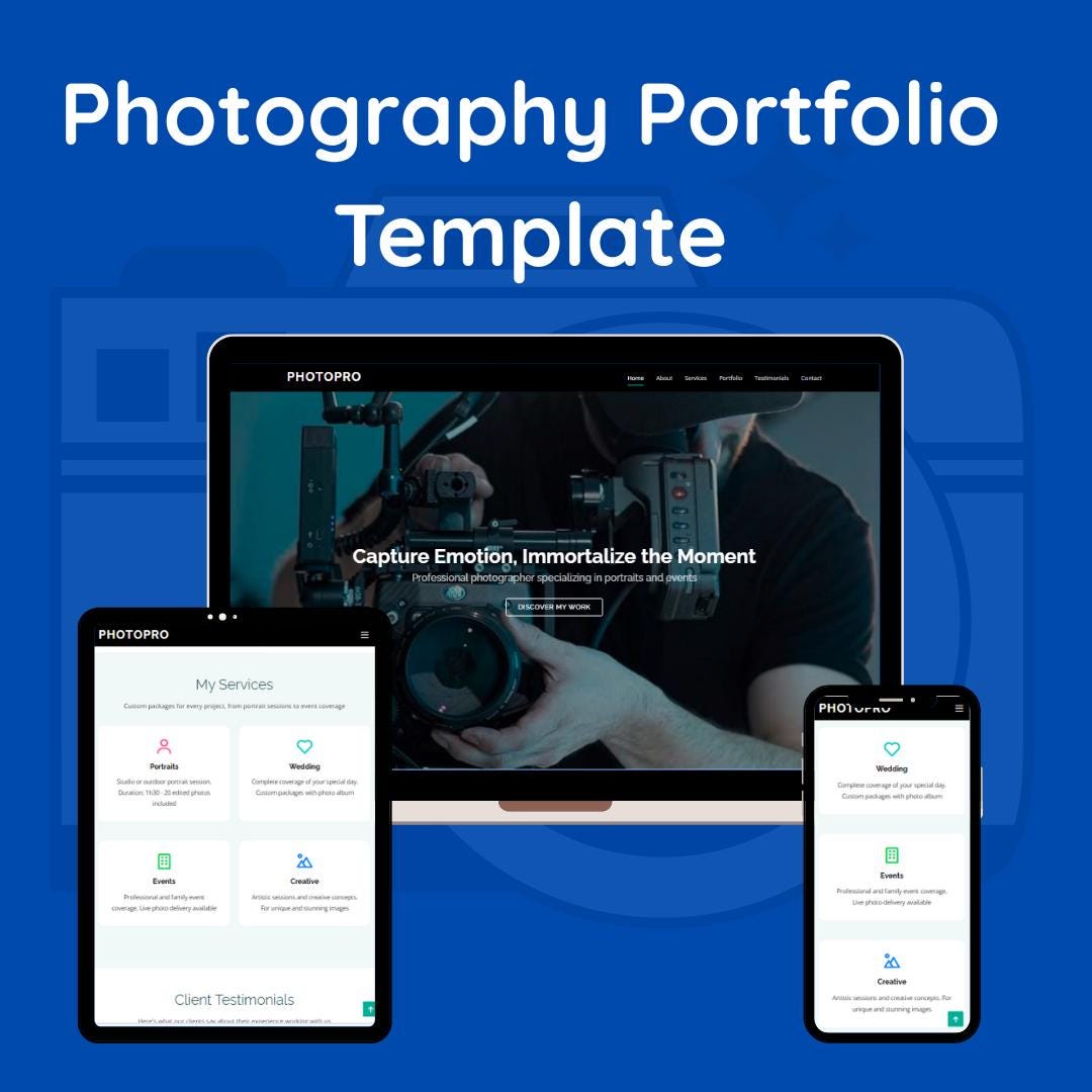 PHOTOGRAPHY HTML TEMPLATE - Etsy