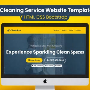 Plantilla web para servicios de limpieza HTML CSS Bootstrap Sitio web empresarial adaptable