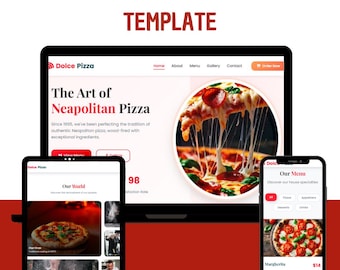 Pizza Restaurant Website Template | Responsive HTML CSS JS | Food Business Website | Shopping Cart Included