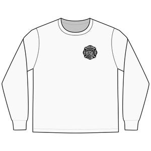 Live Oak Engine 1 Patch Long Sleeve T-Shirt | Gray Firefighter Tee