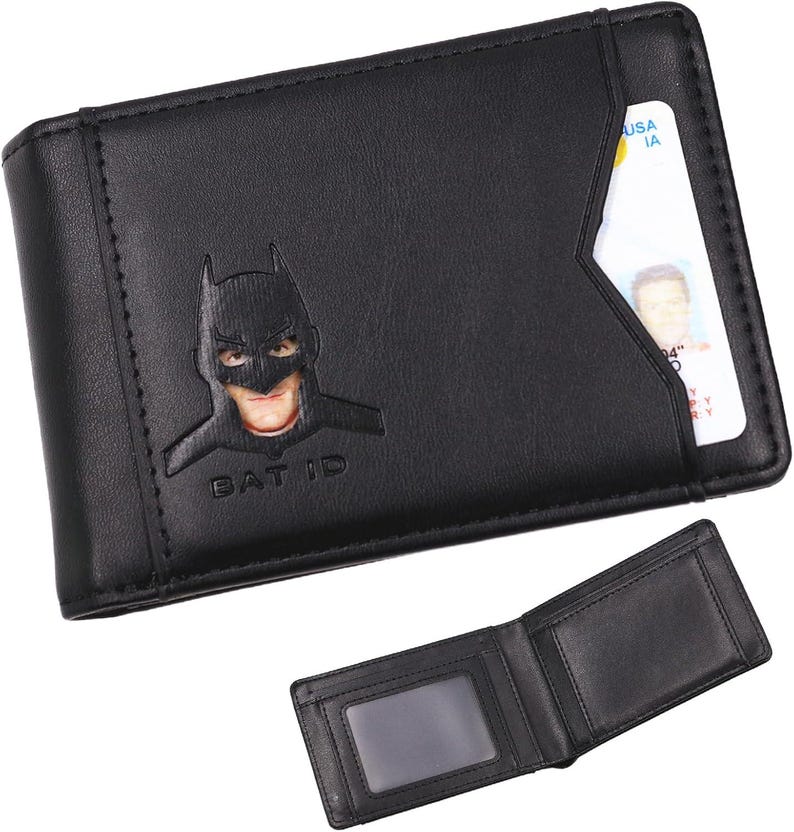Bat ID Leather Bifold Wallet with RFID Protection – Bat-Inspired Men’s Wallet with Gift Bag zdjęcie 16