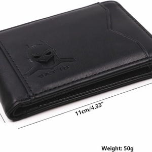 Bat ID Leather Bifold Wallet with RFID Protection – Bat-Inspired Men’s Wallet with Gift Bag zdjęcie 4