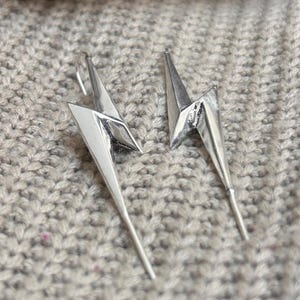 Minimalist Earrings •  Geometric Drop Earrings • 925 Sterling Silver Jewelry • Modern Angular Statement Earrings For Women