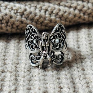 Fairy Butterfly Angel Ring, 925 Sterling Silver Ring, Boho Filigree Pixie Ring, Tribal Ring For Women