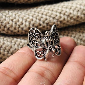 Fairy Butterfly Angel Ring, 925 Sterling Silver Ring, Boho Filigree Pixie Ring, Tribal Ring For Women image 1