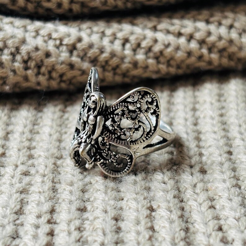 Fairy Butterfly Angel Ring, 925 Sterling Silver Ring, Boho Filigree Pixie Ring, Tribal Ring For Women image 5