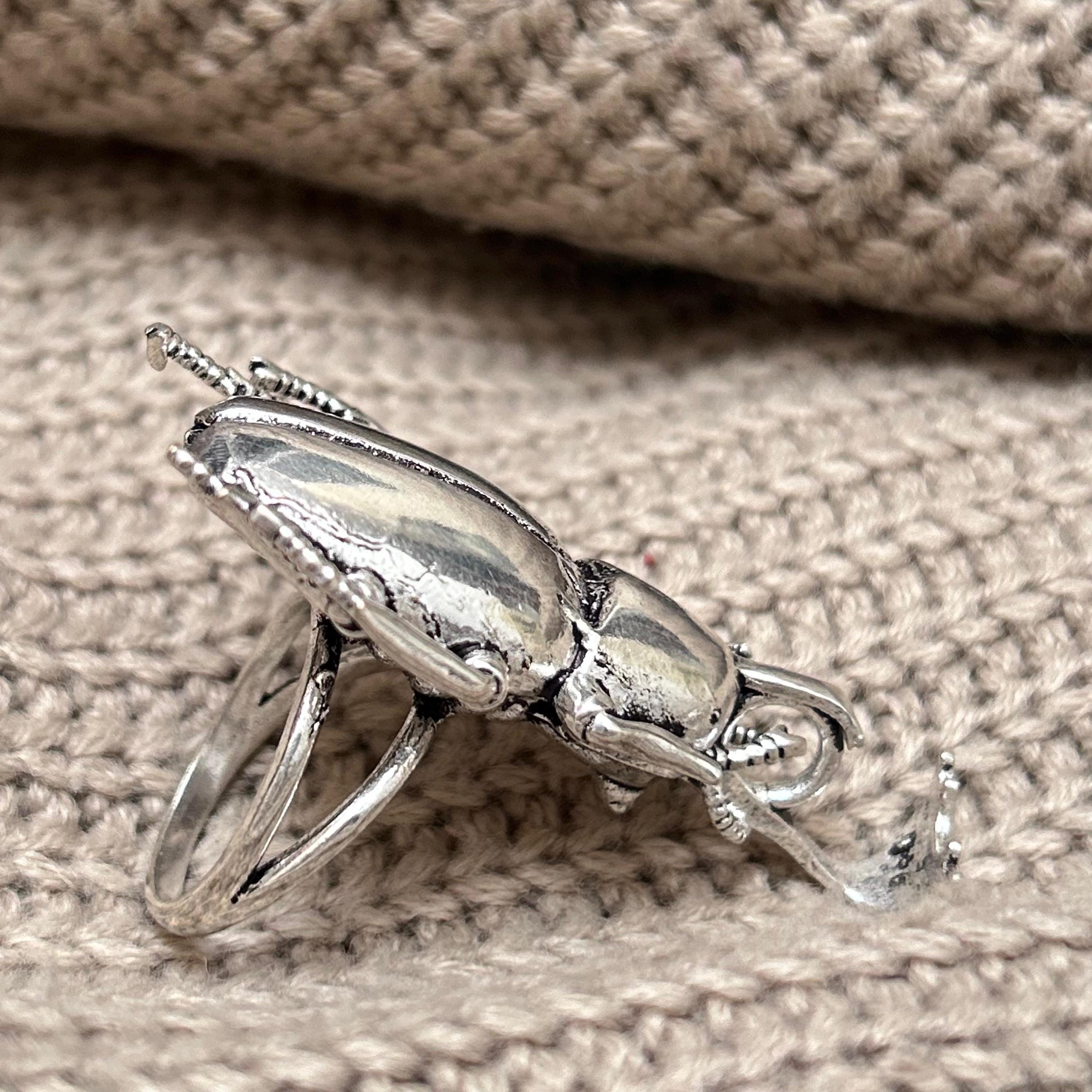 Oxidized Sterling Silver Stag Beetle Ring • Sculptural Insect Jewelry ...