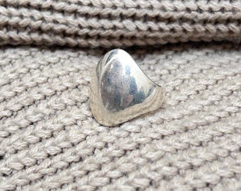 Minimalist Ring • Mens Signet Ring • 925 Sterling Silver Ring • Chunky Silver Jewelry • Wide Plain Silver Band For Men