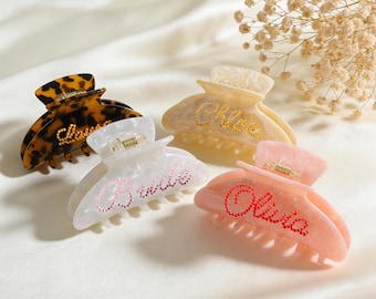 Personalized Name Hair Claw,Elegant Hair Clip,Wedding Hairpiece for Bridesmaids,Bridesmaid Gift,Gift for Her,Anniversary Gift,Wedding,Bride