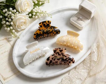 Personalized Engraved Hair Claw Clip, Custom Name Hair Clip, Engraved Claw With Name or Text, Bridesmaid Gift, Gift for Her