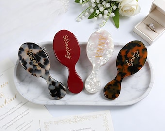 Personalized Engraved Comb,Custom Bridesmaid Hair Comb,Bridesmaid Gift,Ideal Gift for Bridal Party,Gift for Mom,Mini Engraved Name Hairbrush