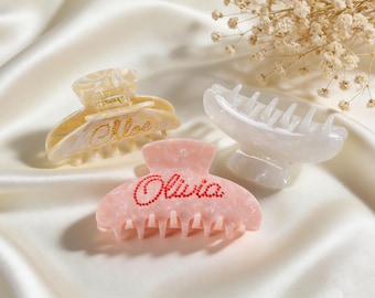 Custom Rhinestone Name Hair Claw Clips
