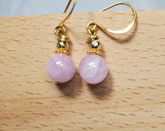 Kunzite Semi-Precious Dangle Drop Earrings #1074