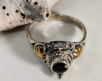 Genuine Garnet Poison Ring #1024