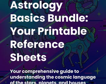 Astrologie-Grundlagen-Bundle | Druckbare Sternzeichen, Häuser & Planeten Referenz Blätter | Anleitung für Anfänger Astrologie PDF