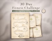 30 Day Fitness Challenge Printable - Gamified Workout Habit Quest | Beginner Friendly Plan PDF