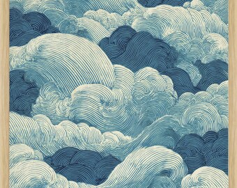 Endless Blue Motion | Japanese Woodblock Ocean Print | Ukiyo-e Wave Art | A3 A2 A1