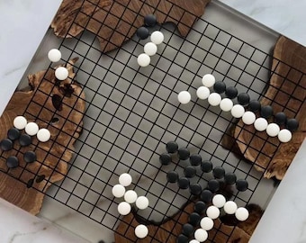 Handmade Elm Burl Go Game Board – Traditional Weiqi Board with Stones