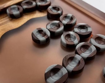 Fichas de backgammon de madera y resina epoxi de 29 mm, juego de damas artesanales, piezas de lujo para juego de mesa.