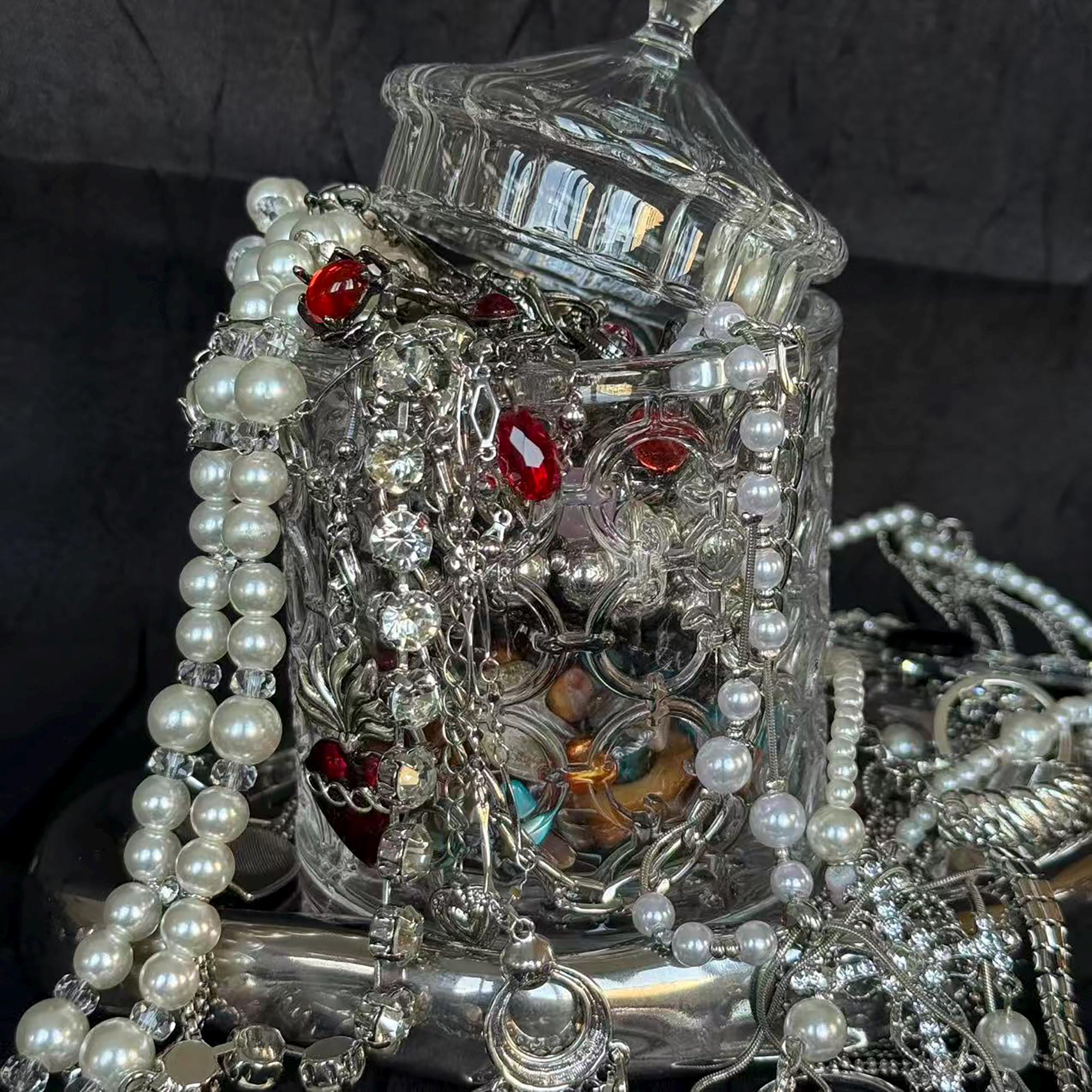 Mystery jewelry jar silver - Etsy 日本