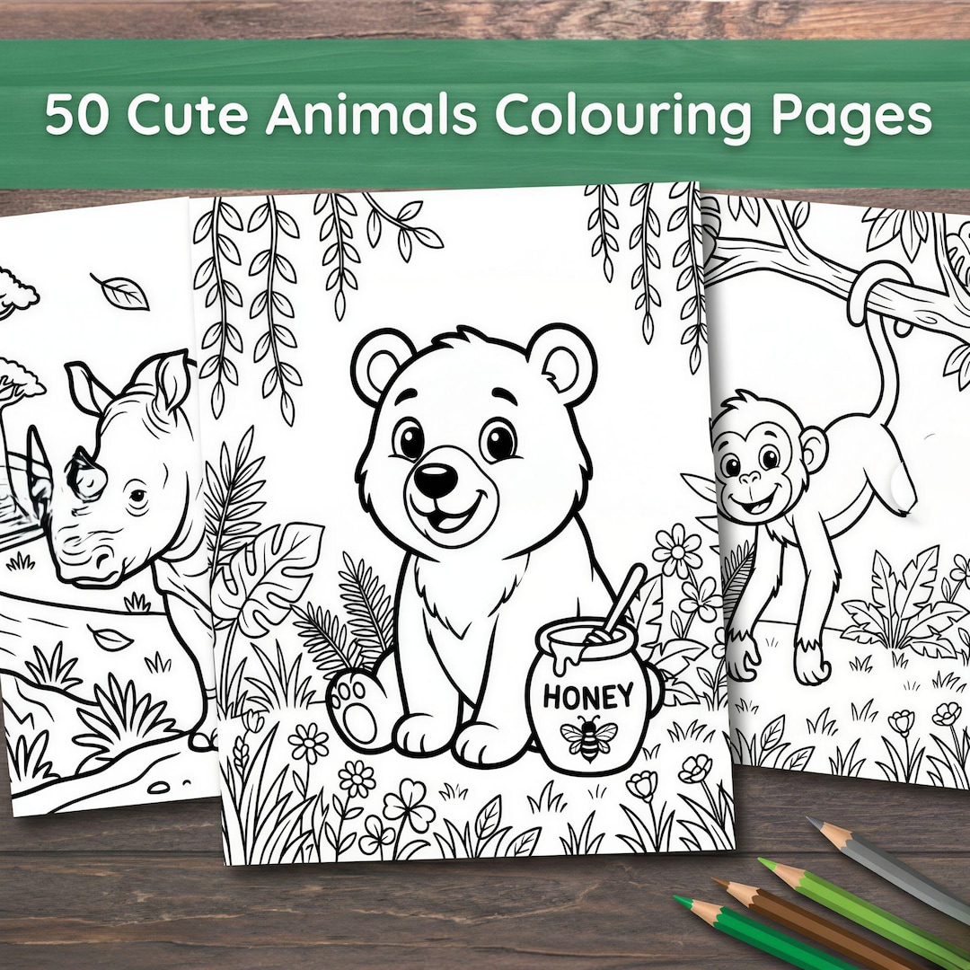 50 Animal Coloring Pages for Kids | Printable PDF Download - Etsy