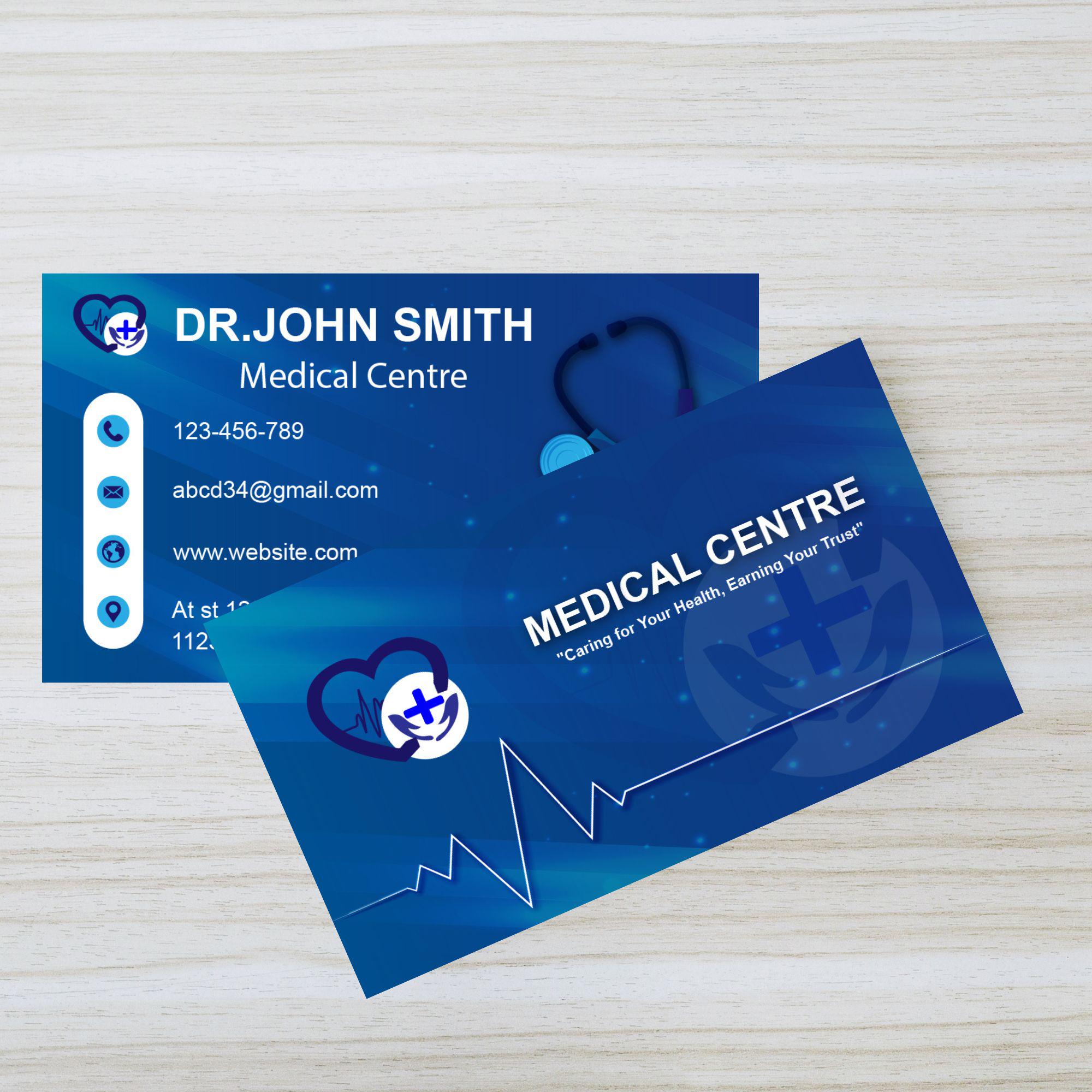 Medical Business Card Template | Doctor Clinic Card | for Doctors ...