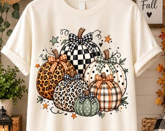 Leopard Print Fall Pumpkin PNG, Trendy Autumn Pumpkin Sublimation Design, Cute Halloween Shirt PNG (Digital Download)