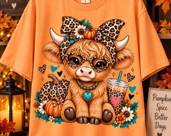 Highland Cow PNG, Western Cow Design, Highland Cattle Shirt Design (Digital Download)