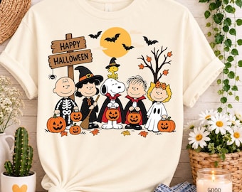Snoopy Halloween PNG | Peanuts Halloween Shirt Design, Pumpkin Ghost Woodstock Charlie Brown Digital Download
