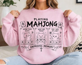 Playing mahjong improves memory PNG | Funny Mahjong quote T-shirt design (Digital download)